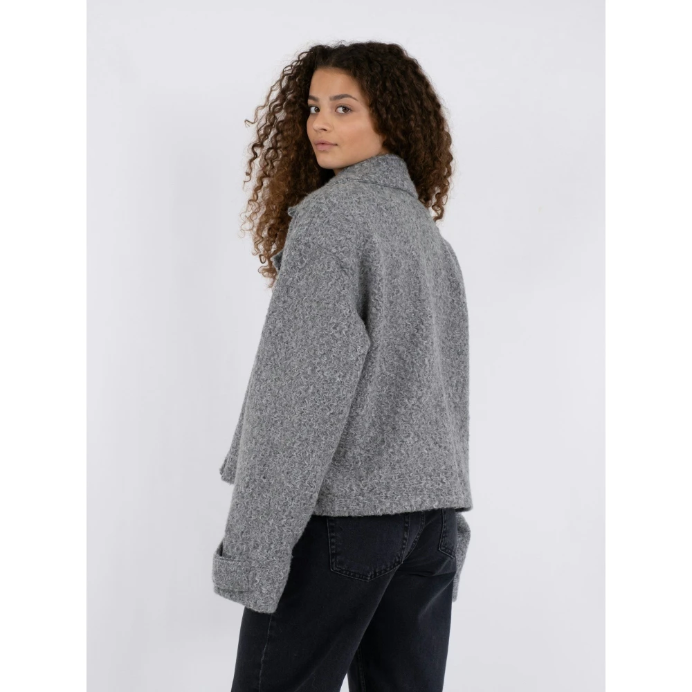 NEO NOIR Zachte Grijze Melange Jas Gray Dames