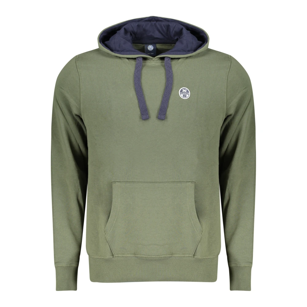 North Sails , Hoodies, Male, Green, S, Green Cotton Sweatshirt - Image 3