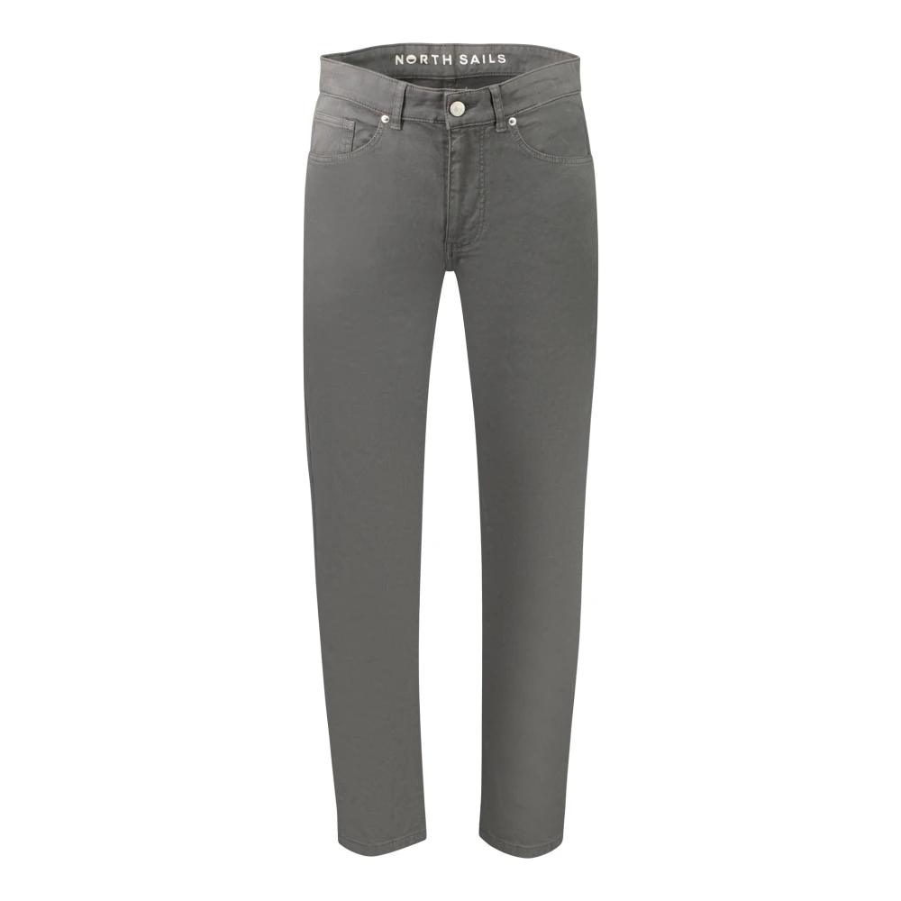 North Sails Broken Twill 5-Pocket Trousers - Male - Straight Fit Jeans - Gray - W32 - Jeans