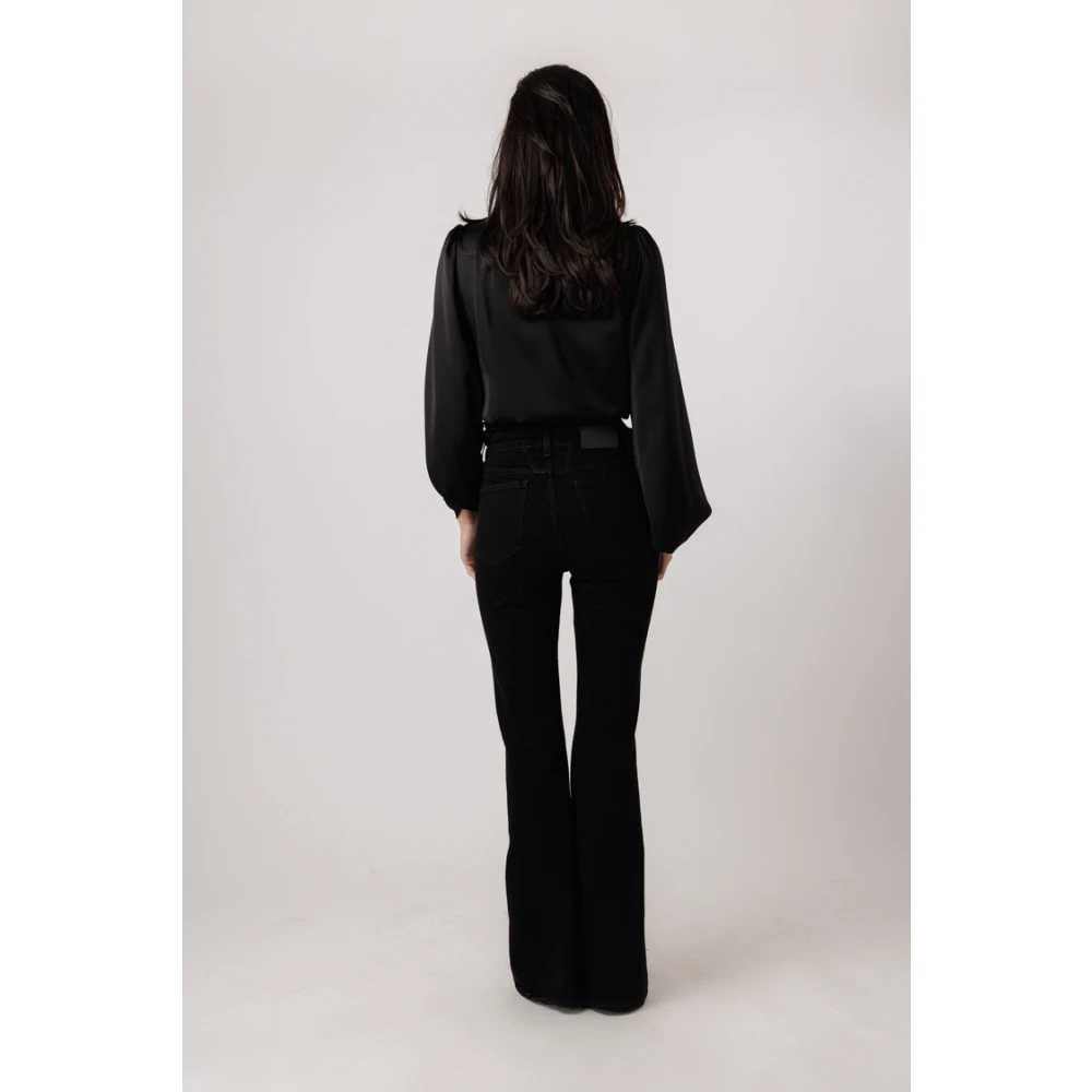 closed Donkergrijze Flared Jeans met 5-Pocket Stijl Black Dames