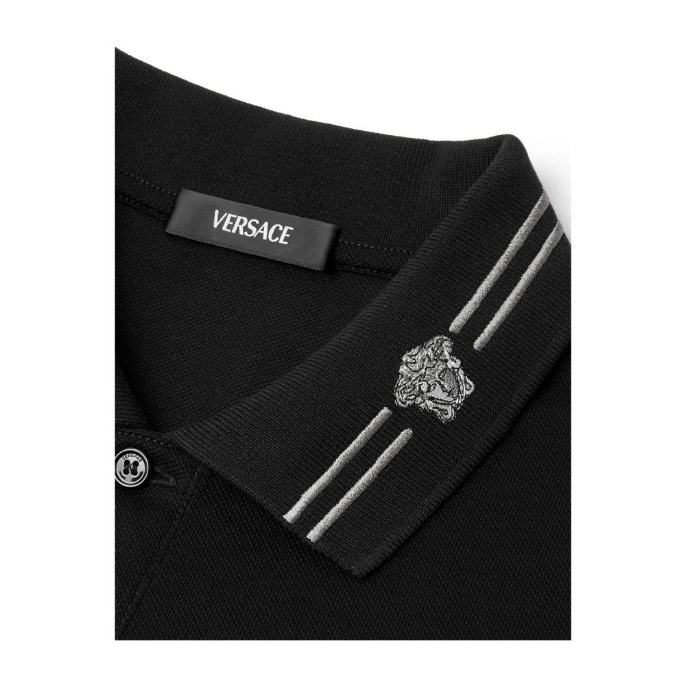 Versace Zwarte T-shirts en Polos Black Heren