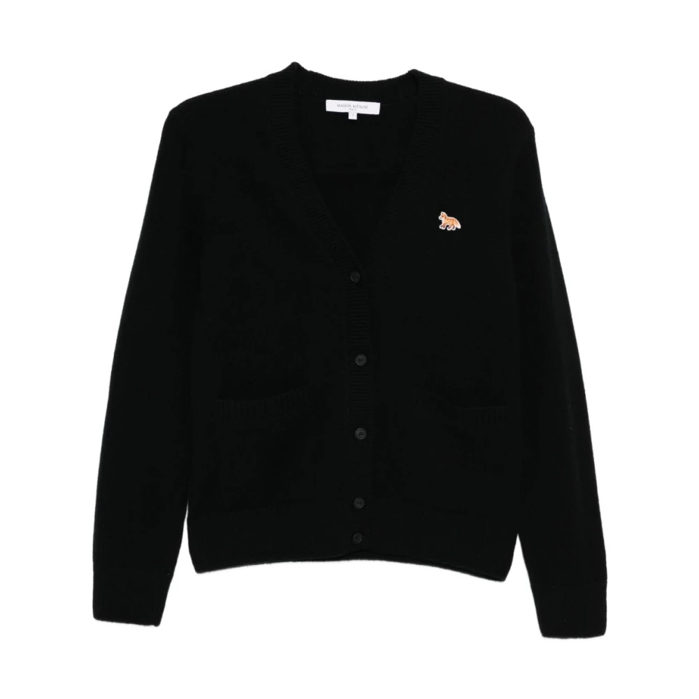 Maison Kitsuné Women's Black Jumper With Style - Cardigans - Xs - Knitwear