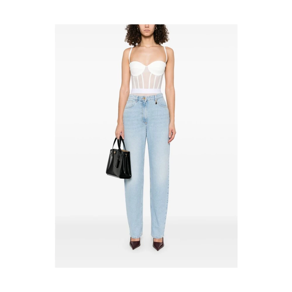 Elisabetta Franchi Witte Bodysuit met Verstelbare Bandjes White Dames