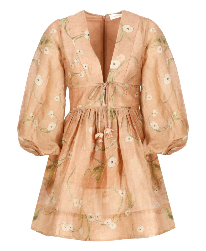 robe-trapeze-a-fleurs-et-col-en-v-en-lin