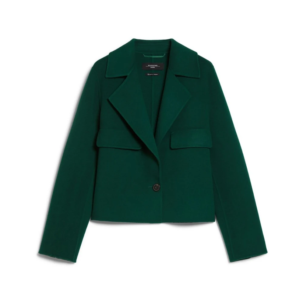Max Mara Weekend Groene wollen jas Kelly Model Green Heren