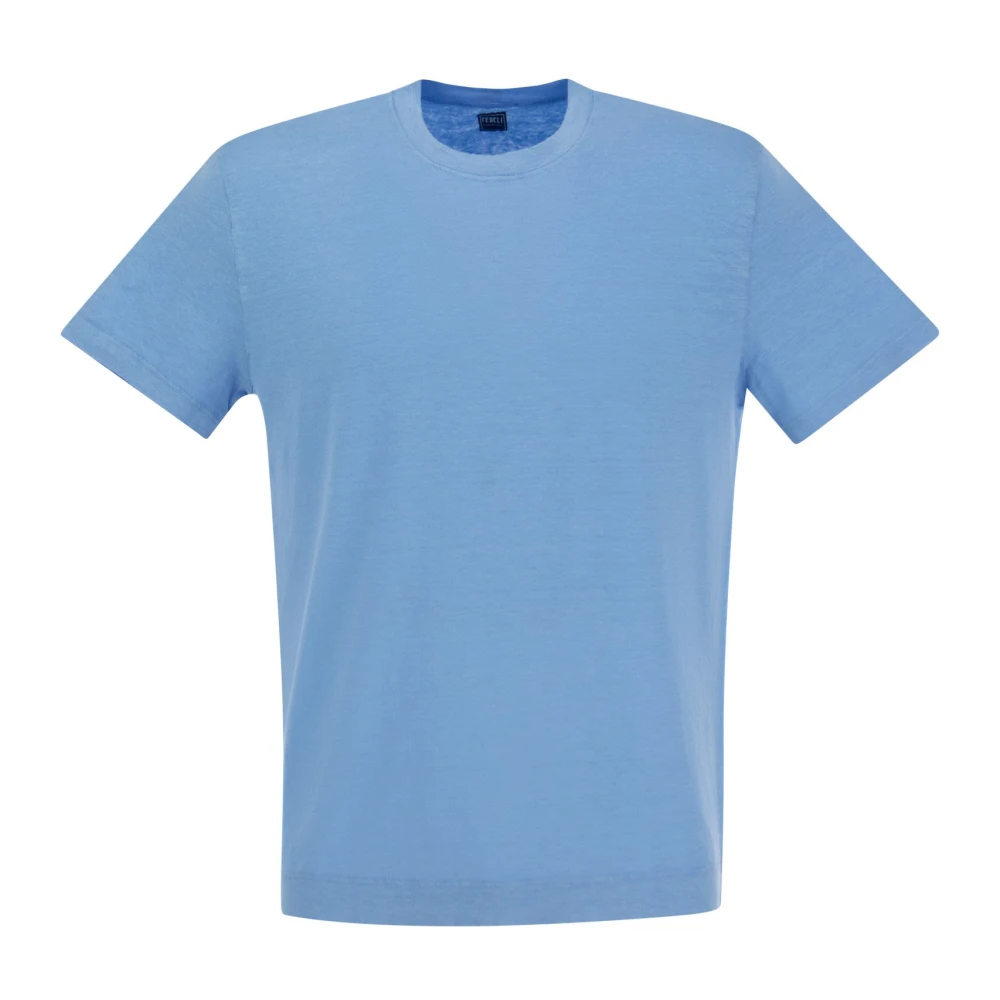 Fedeli Extreme Flex Linnen T-Shirt Blue Heren