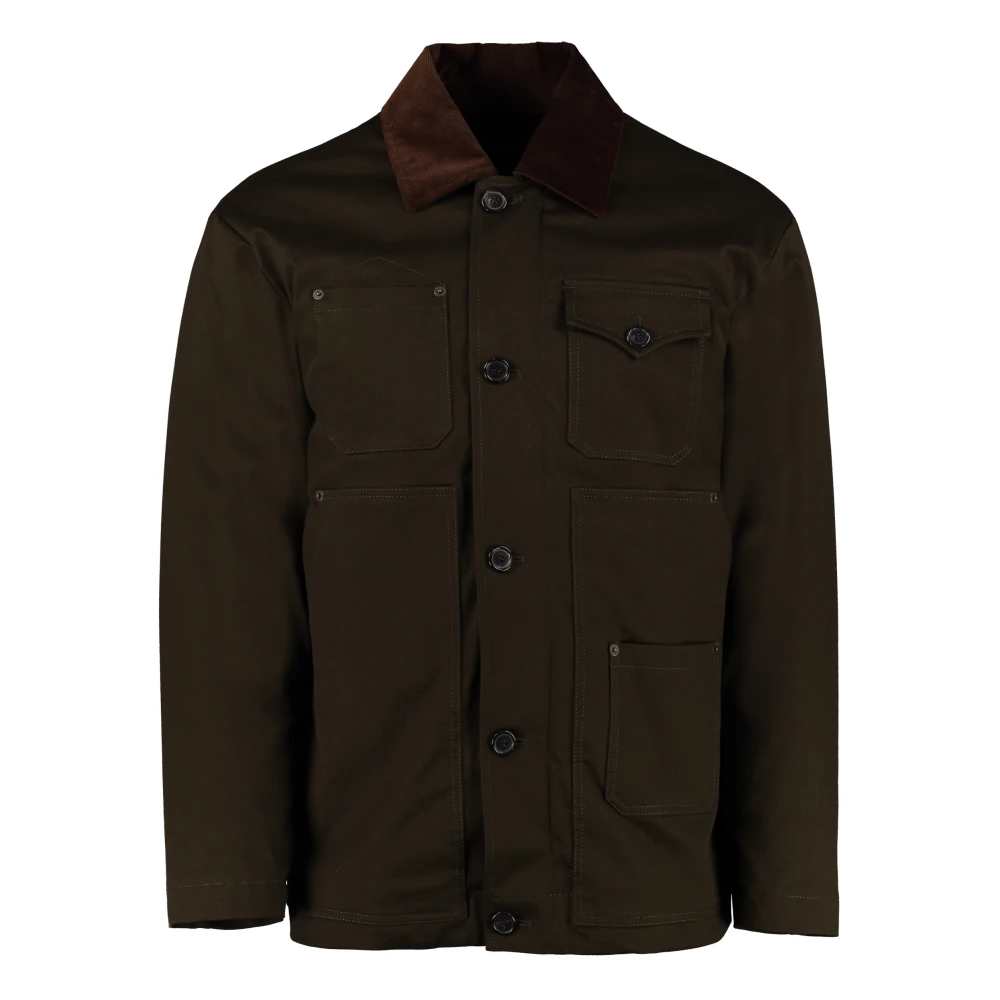 Dsquared2 Korte jas met afneembare dons en geribbelde kraag Green Heren