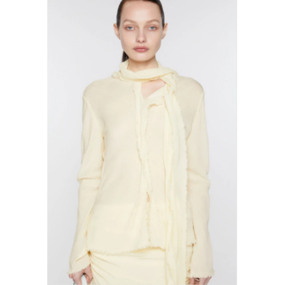 Acne Studios Witte Zijden Wrap Blouse V-hals Yellow Dames