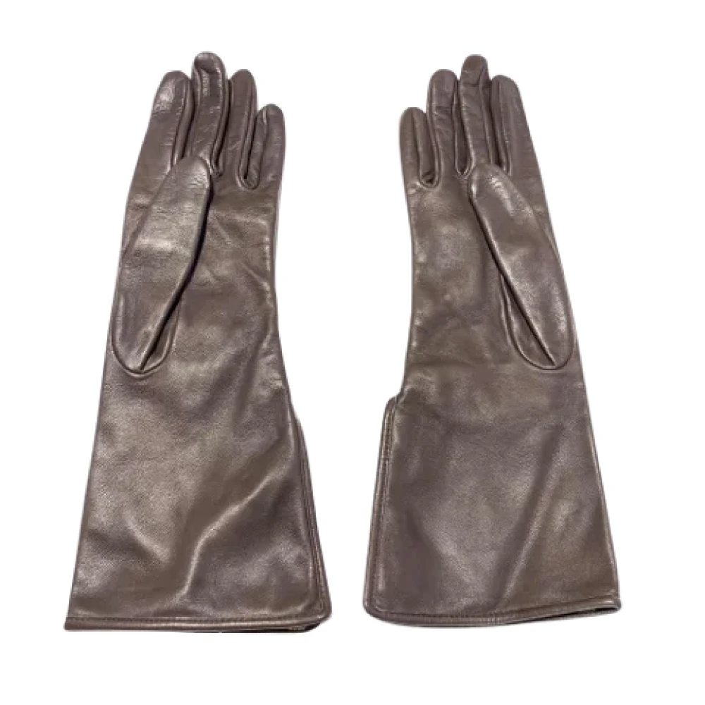 Hermès Vintage Pre-owned Leather gloves Brown Dames