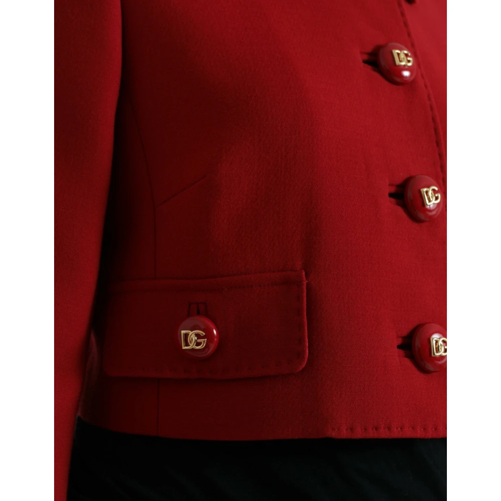 Dolce & Gabbana Rode Wol Kort Knoopjas Red Dames