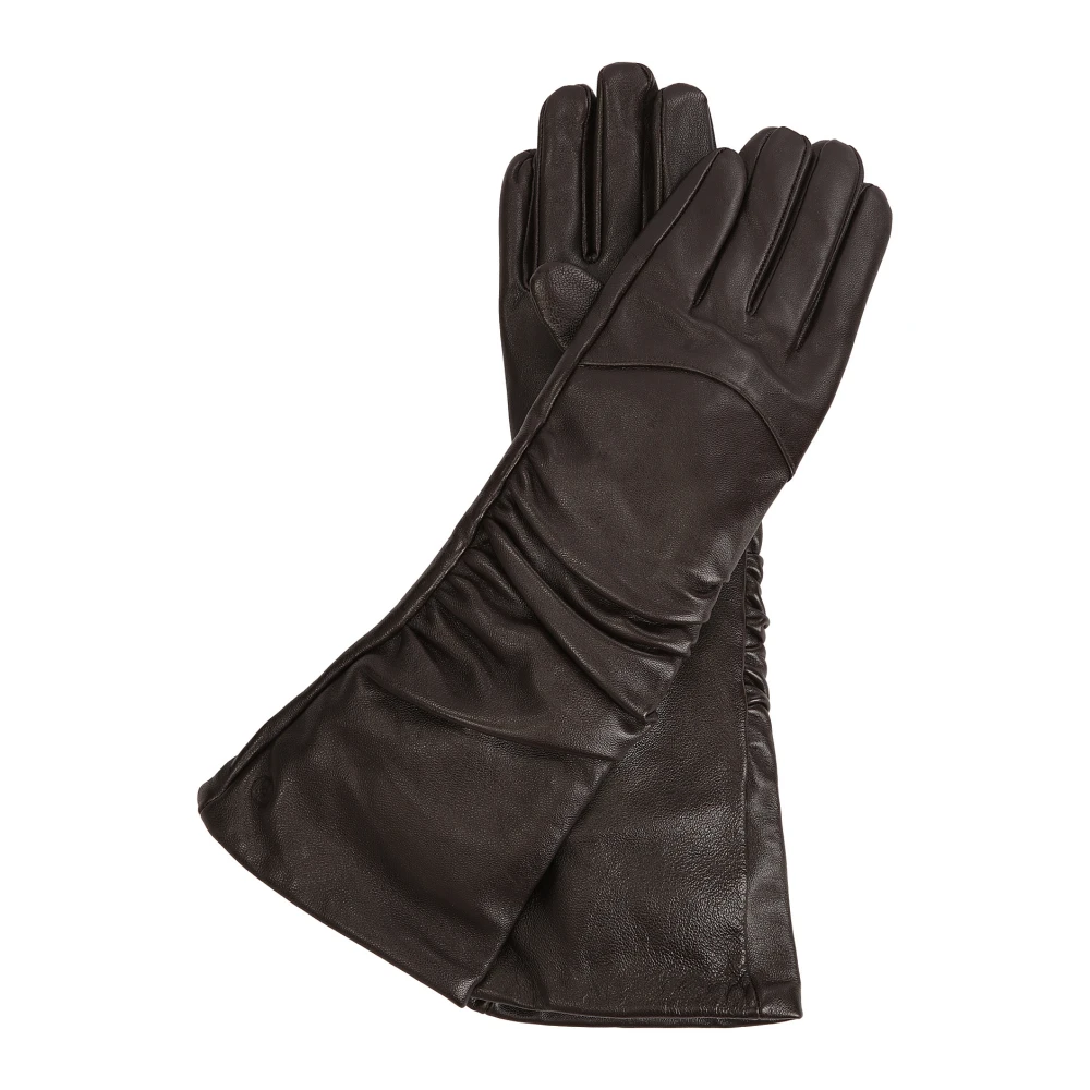 Kazar Lange donkerbruine handschoenen met een plooi Brown Dames