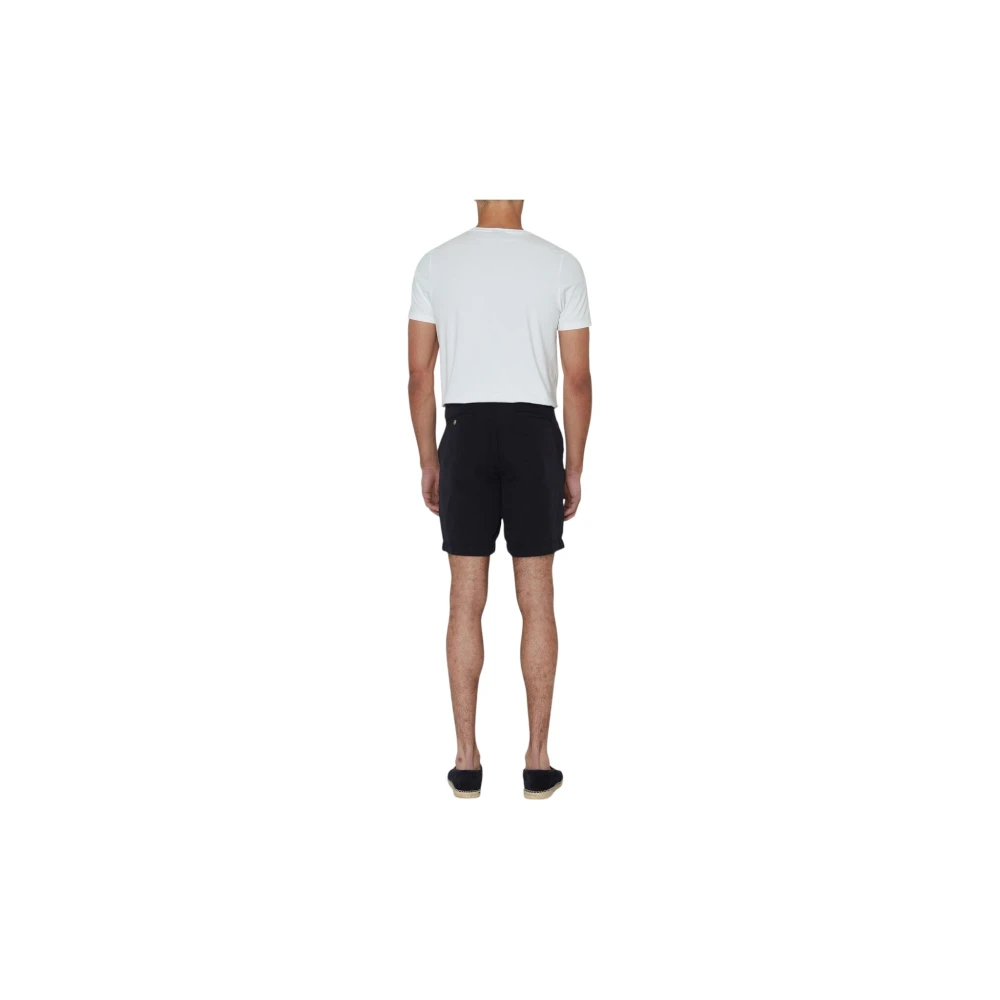 Oscar Jacobson Navy Linnen Blend Zomer Shorts Blue Heren