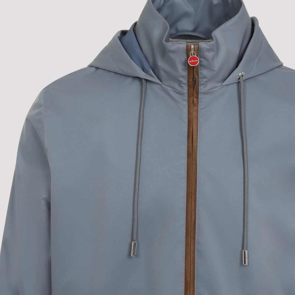 Kiton Avio Bomber Jacket Blue Heren