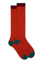 chaussettes-longues-en-coton-orange-uni-pour-hommes-avec-des-details-contrastants