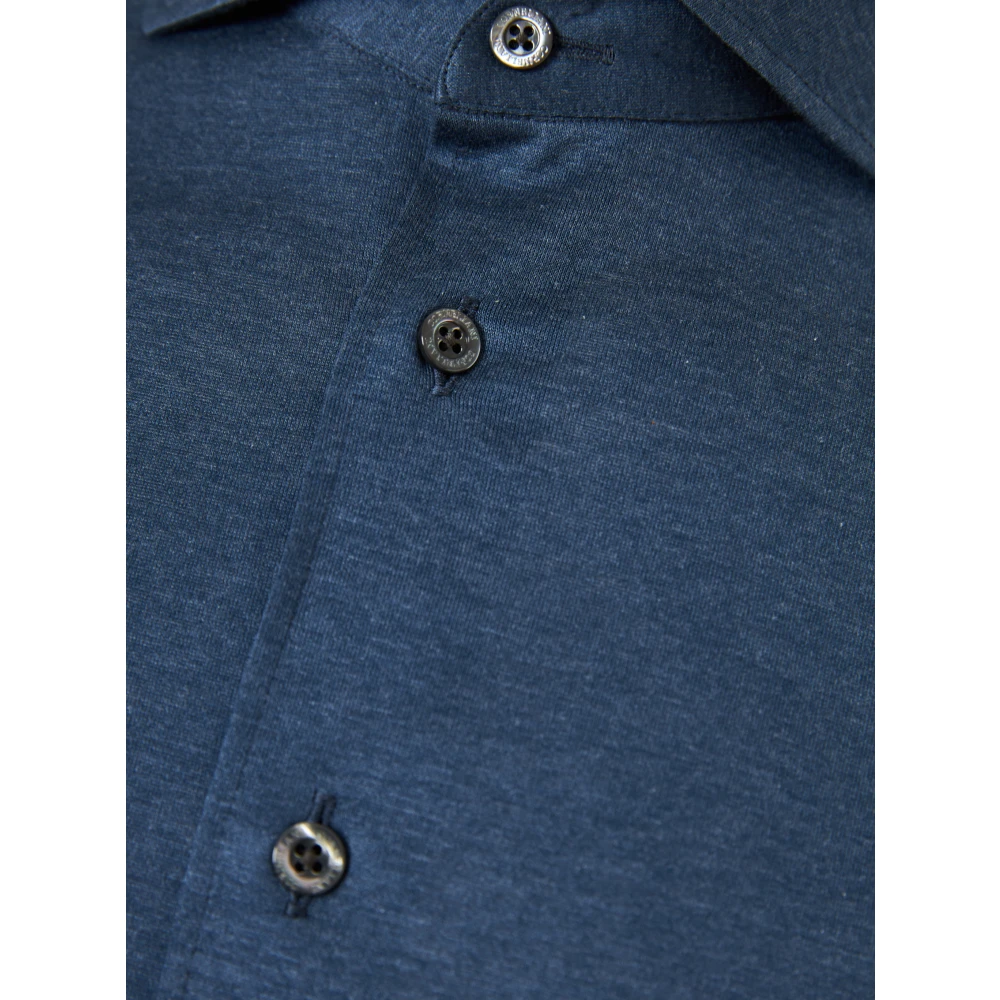 Corneliani Jersey Katoenen Shirt 100% Katoen Blue Heren