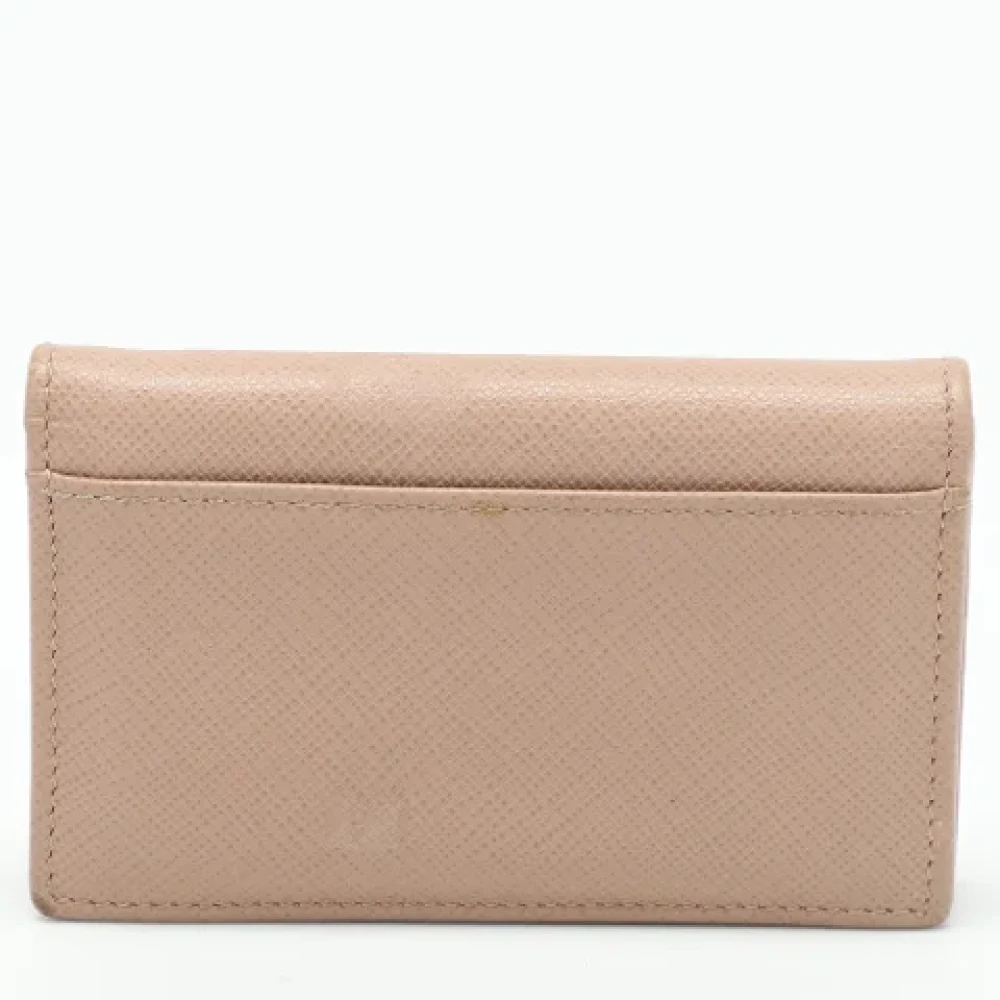 Prada Vintage Pre-owned Leather wallets Beige Dames