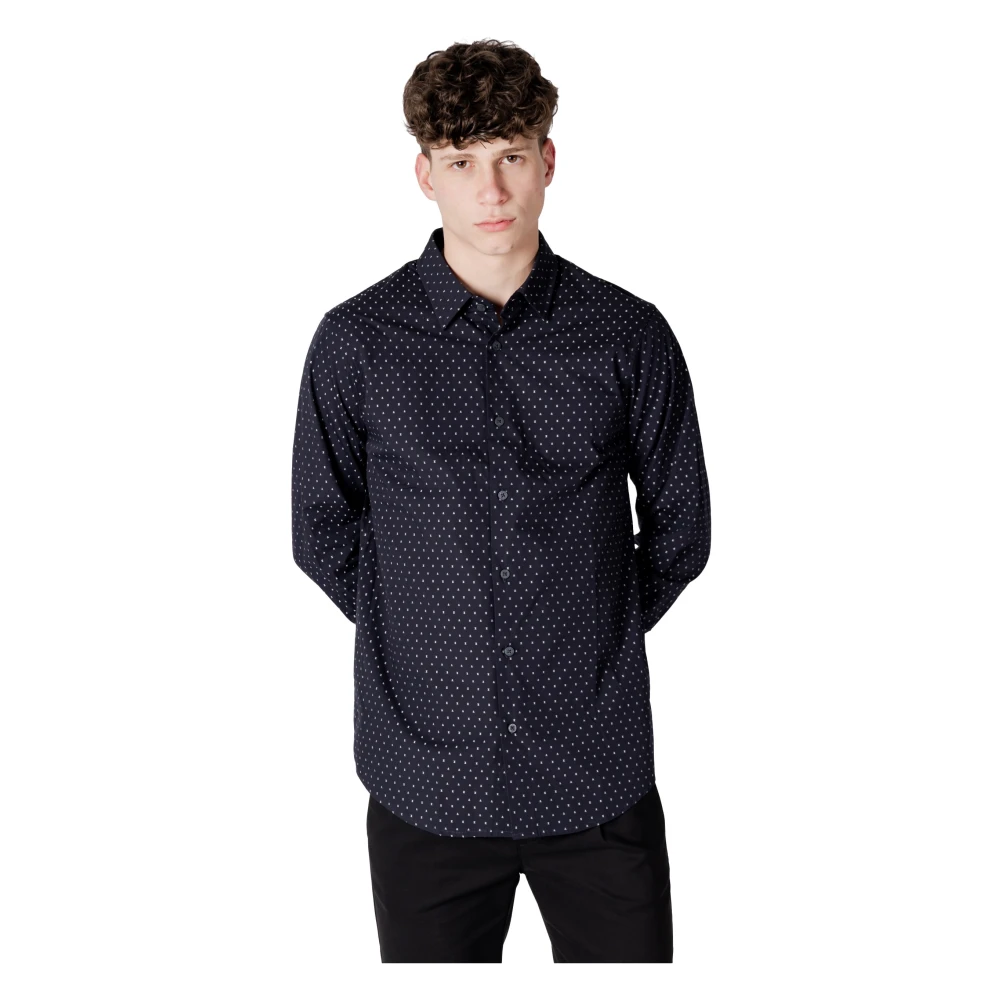 Armani Exchange Elegante herenoverhemd met lange mouwen Blue Heren