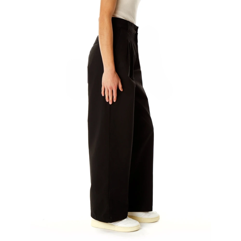 Carhartt WIP Hoge Taille Loose Fit Twill Broek Black Dames