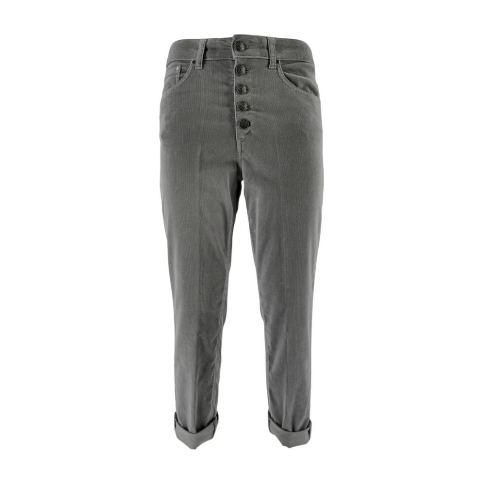 Dondup Fluwelen Grijze Broek voor Vrouwen Gray Dames