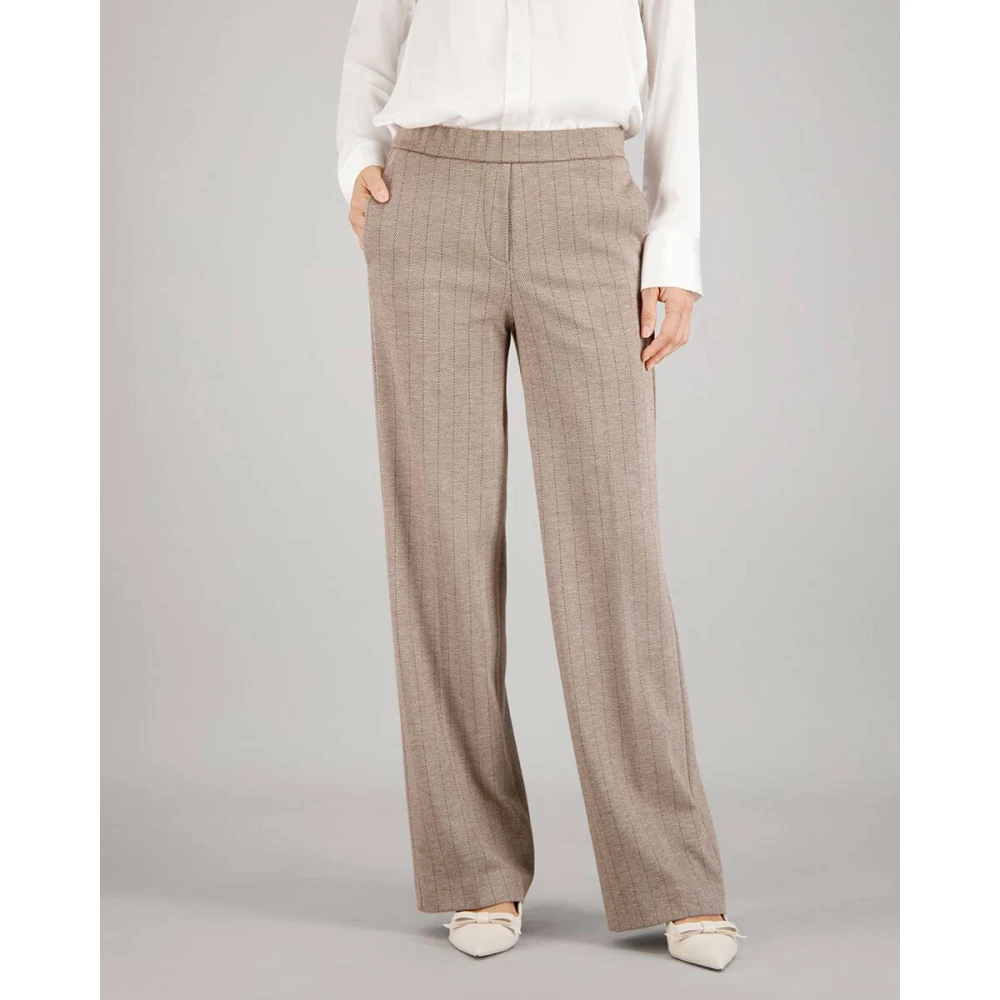Gardeur Wijde Pijp Vrouwelijke Broek Franca800 Beige Dames