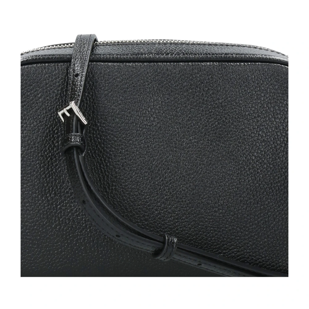 Michael Kors Zwarte Leren Crossbody Tas met Kwast Black Dames