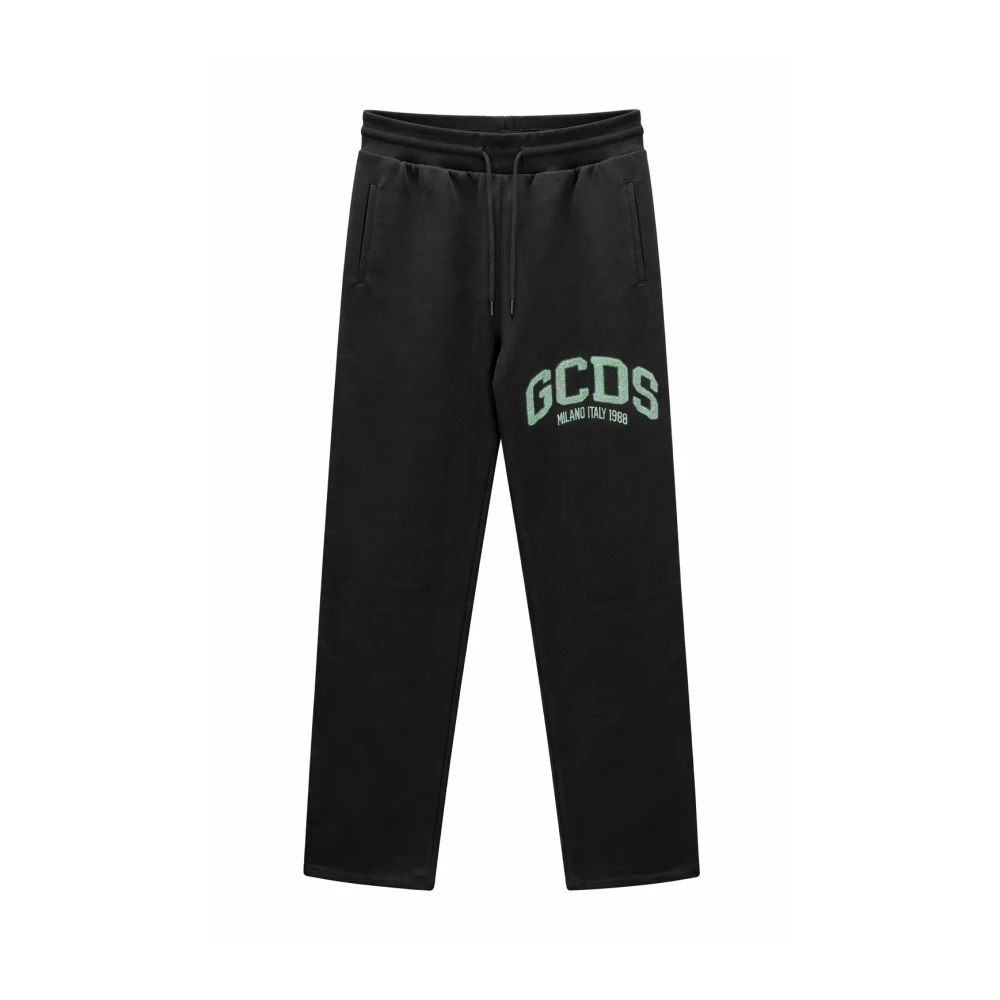 Gcds Men's Black Sweatpants, Xs, Logo Lounge Straight Joggers