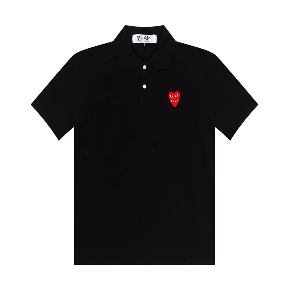 Comme des Garçons Play Polo shirt met logo Black Heren