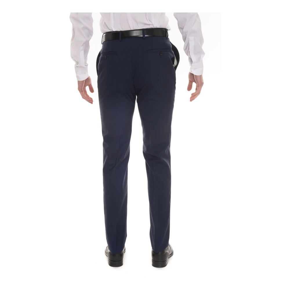 Paoloni Slim Fit 2-Knoops Pak met Zijopeningen Blue Heren