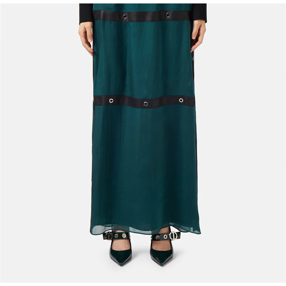 Iceberg Zijden chiffon rok met koele wollen details Green Dames