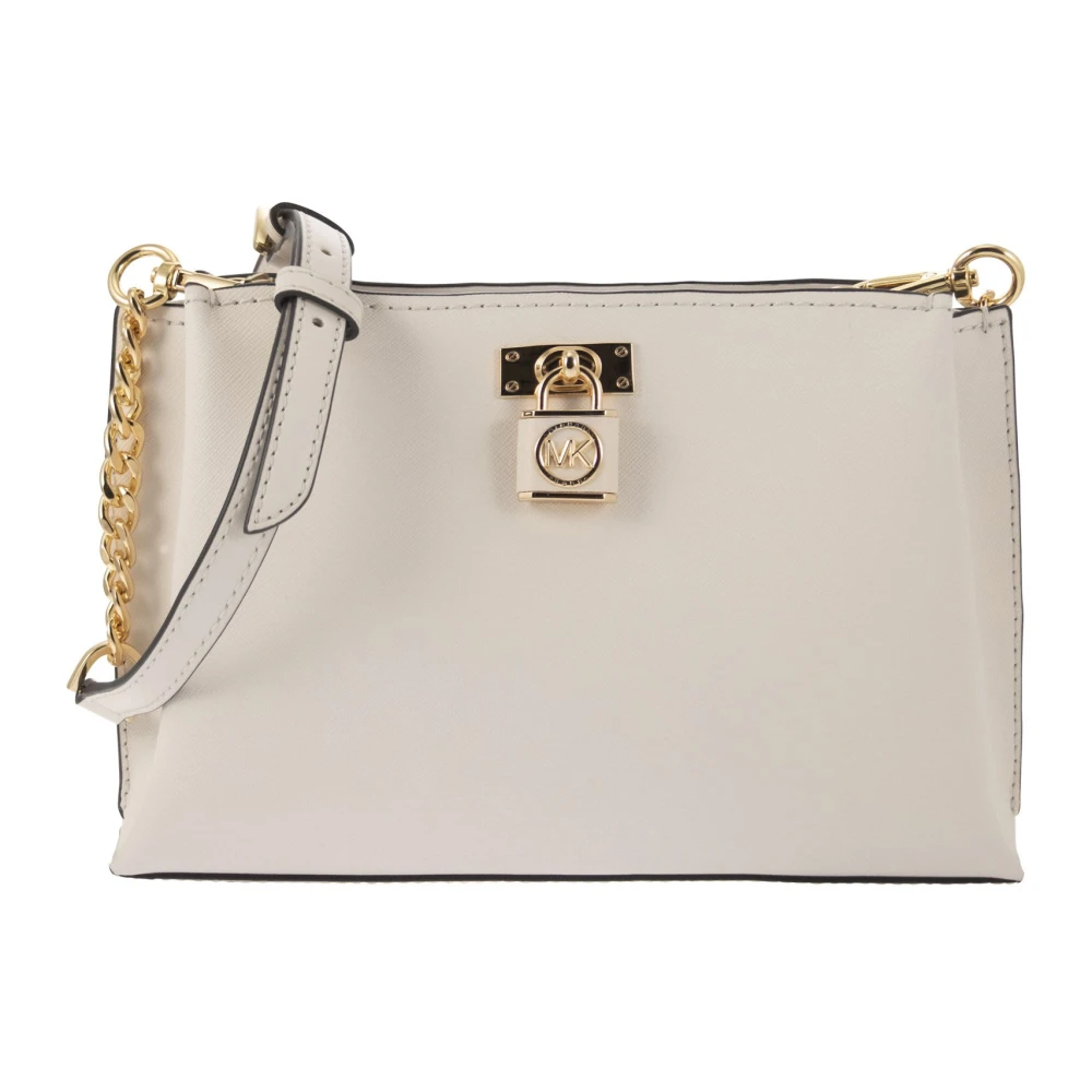 Michael Kors Ruby Medium Saffiano Lederen Schoudertas White Dames
