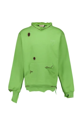 Grön Distressed Bomullsweatshirt
