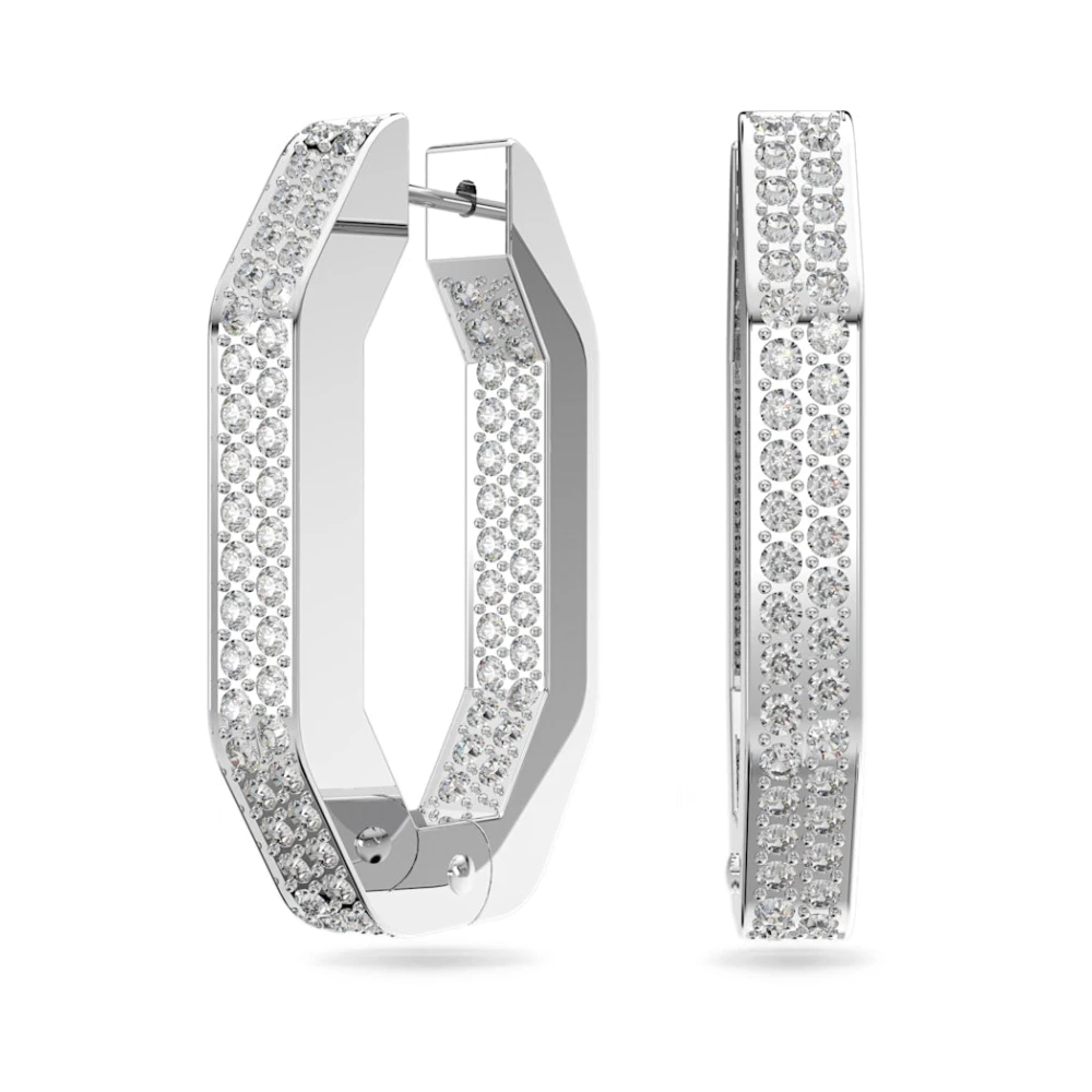 Swarovski Unisex White Dextera Octagon Earrings