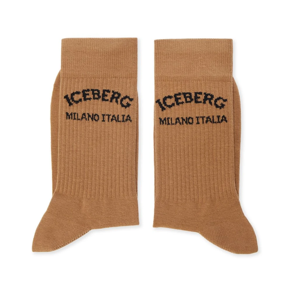 Iceberg Katoenen sokken met logo Brown Heren