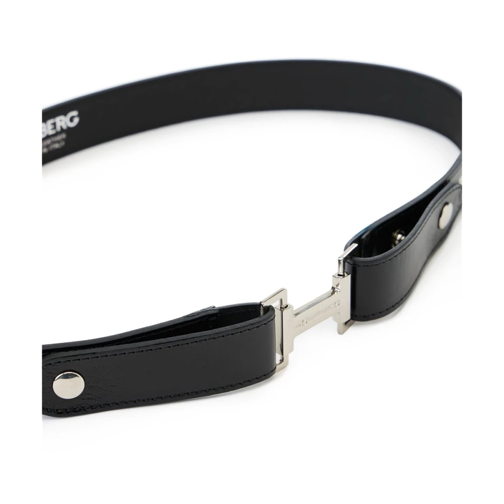 Iceberg Zwarte Alias leren riem met logogesp I Black Dames