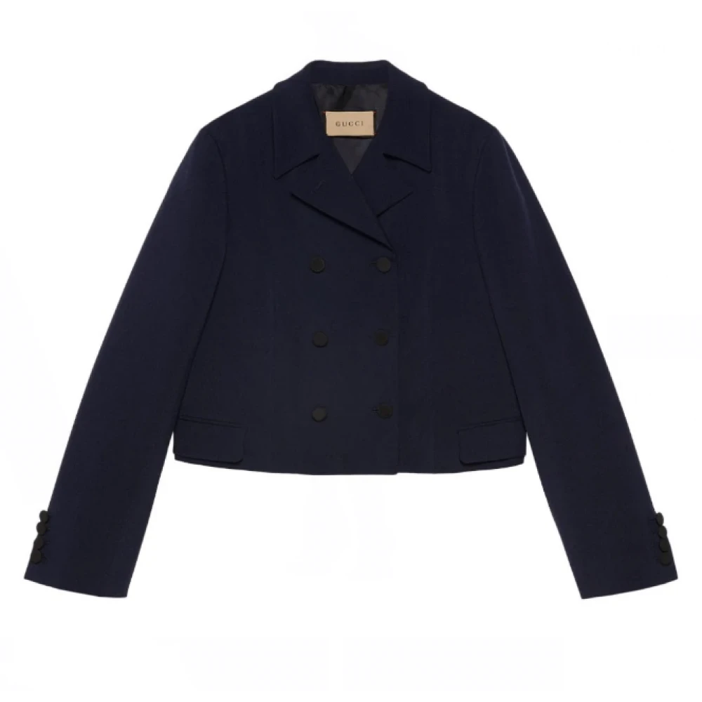 Gucci Mohair Cropped Jas Blue Dames