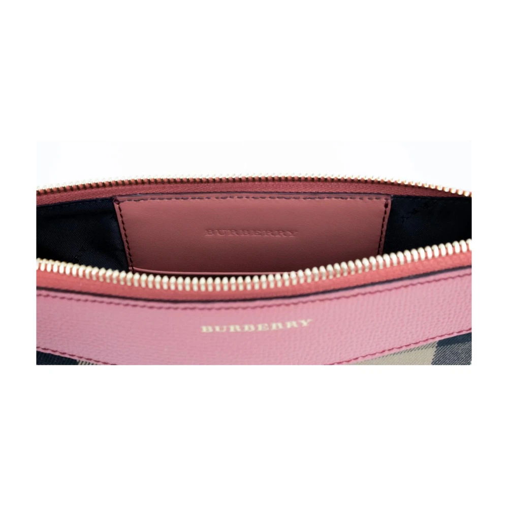 Burberry Check Leren Crossbody Clutch Tas Multicolor Dames