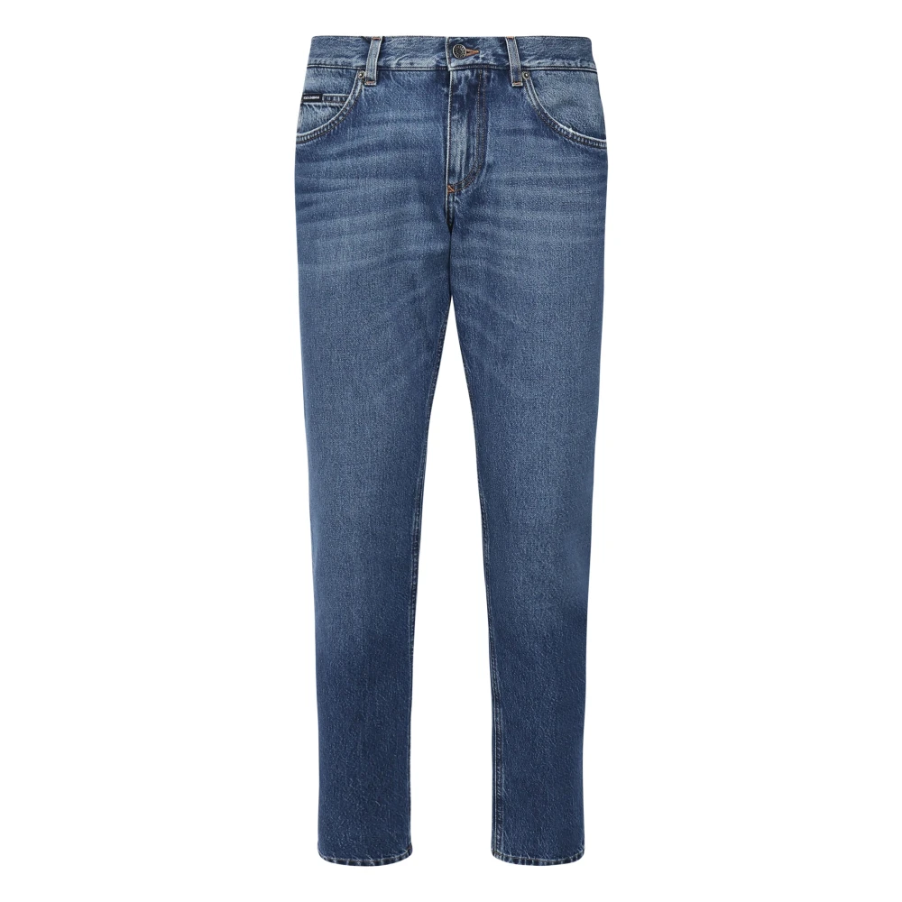 Dolce & Gabbana Slim Five Pocket Stretch Cotton Jeans Blue Heren