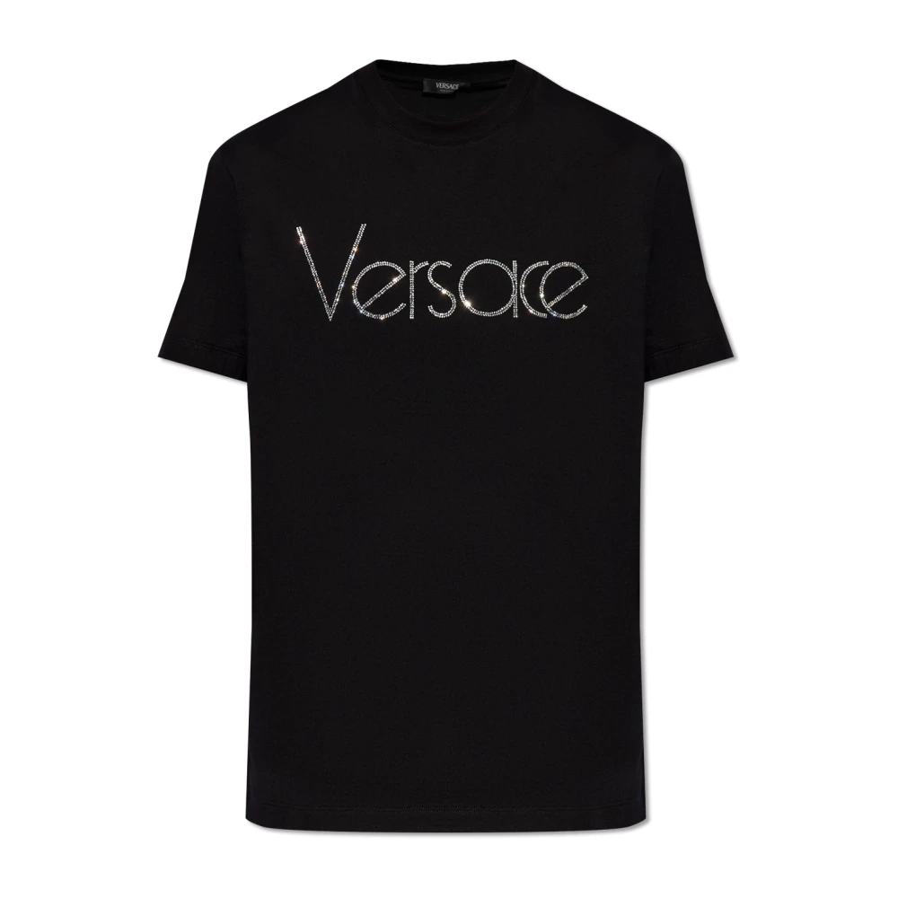 Versace T-shirt met logo Black Heren