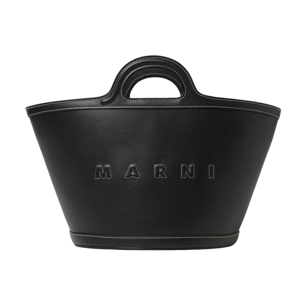 Marni Black Bucket Leather Tote Bag - Female - Shopping Bags - One Size - Bags