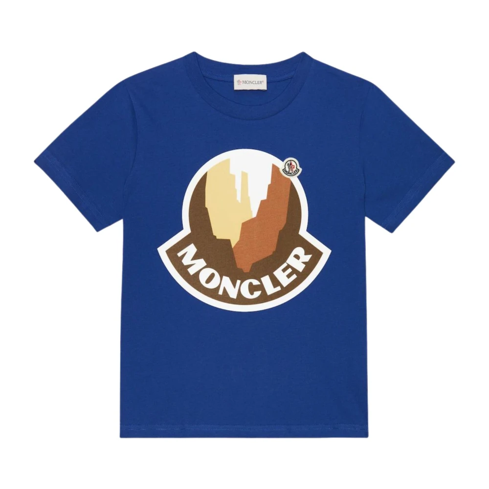 Moncler Blå Barn T-shirt med Logotyptryck Blue, Pojke