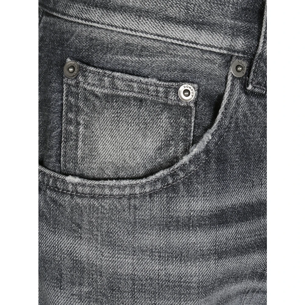 Dondup Versleten Denim Jeans met Microrips Gray Heren