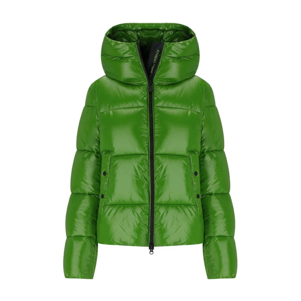 Save The Duck Groene Gewatteerde Hoodie Jas Green Dames