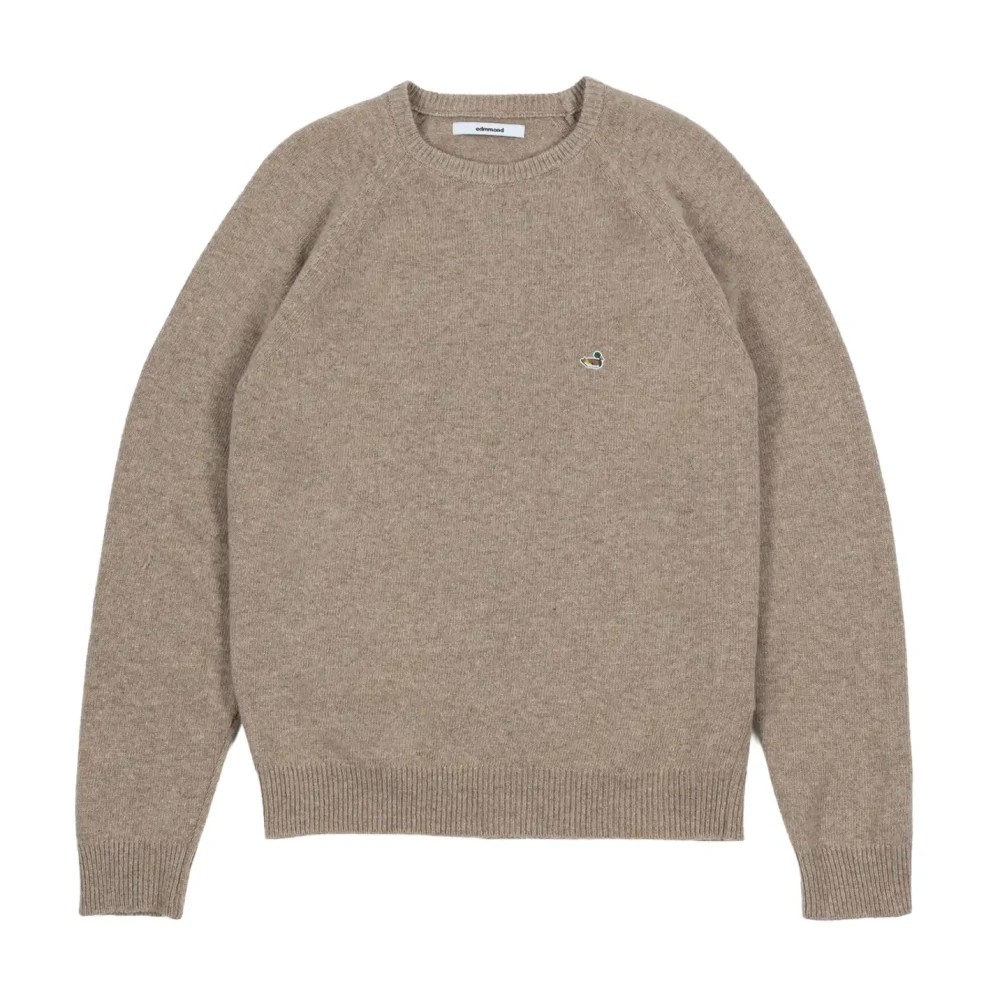 Edmmond Studios Men's Beige Duck Patch Jumper - Round-Neck Knitwear - Xl - Knitwear