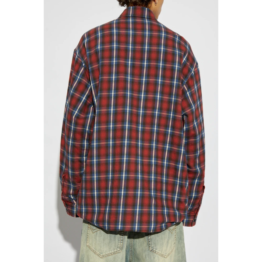 Balenciaga Geruit patroon overhemd Red Heren