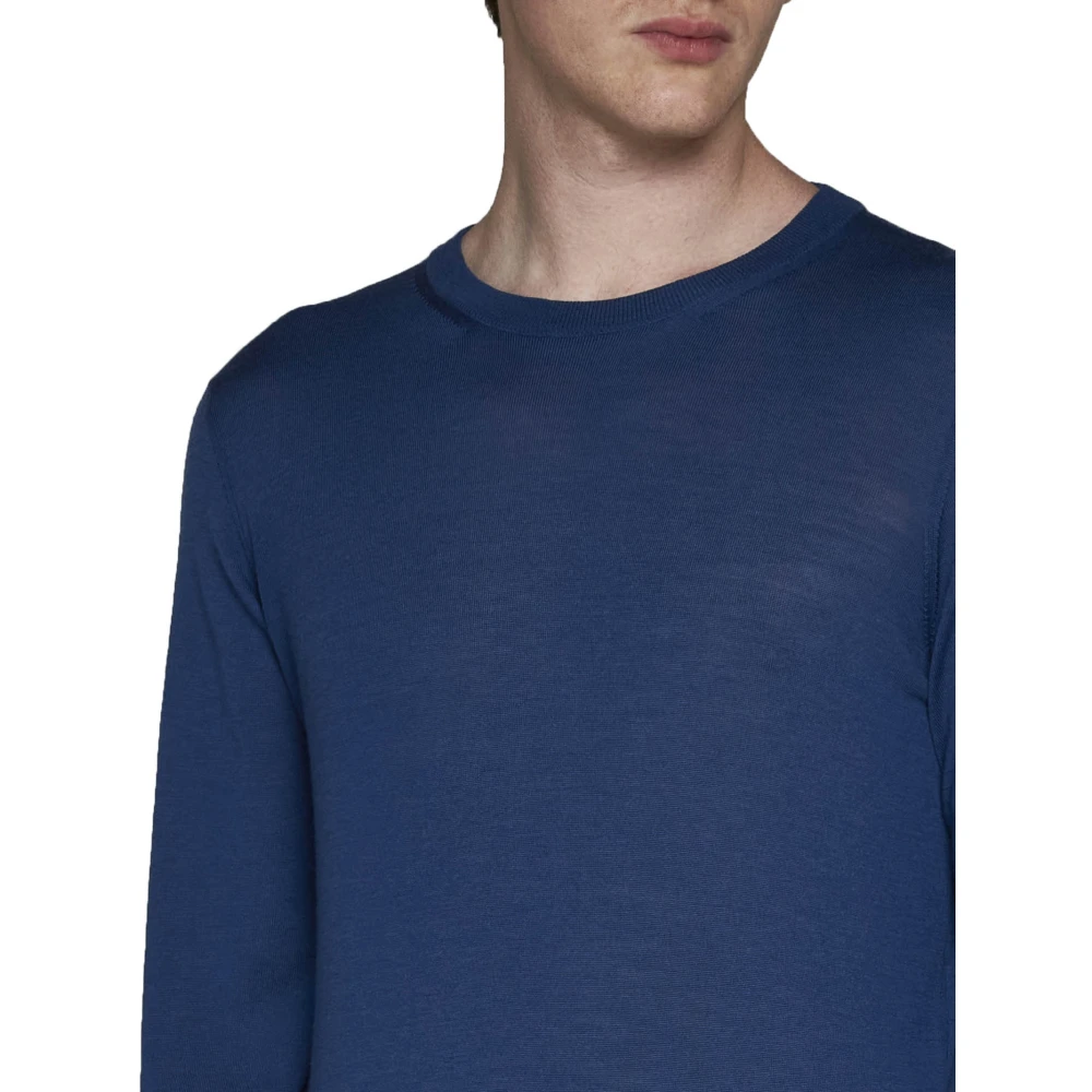 Piacenza 1733 Klassieke Sweaters in Wit Blauw Blue Heren