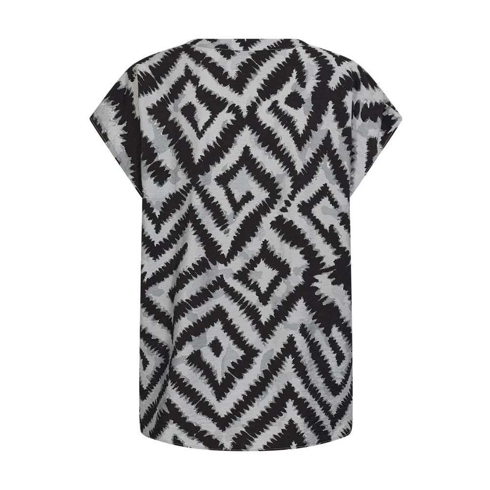 Soyaconcept Geometrische Print V-Hals Shirt Black Dames