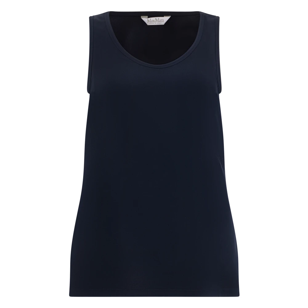 Max Mara Blue Pavido Tank Top - Female - Sleeveless Tops - M - Tops