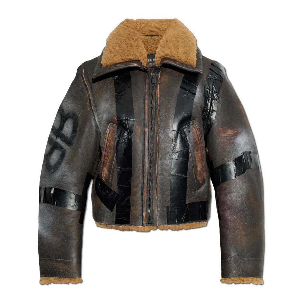 Balenciaga Shearling jas met vintage effect Brown Dames
