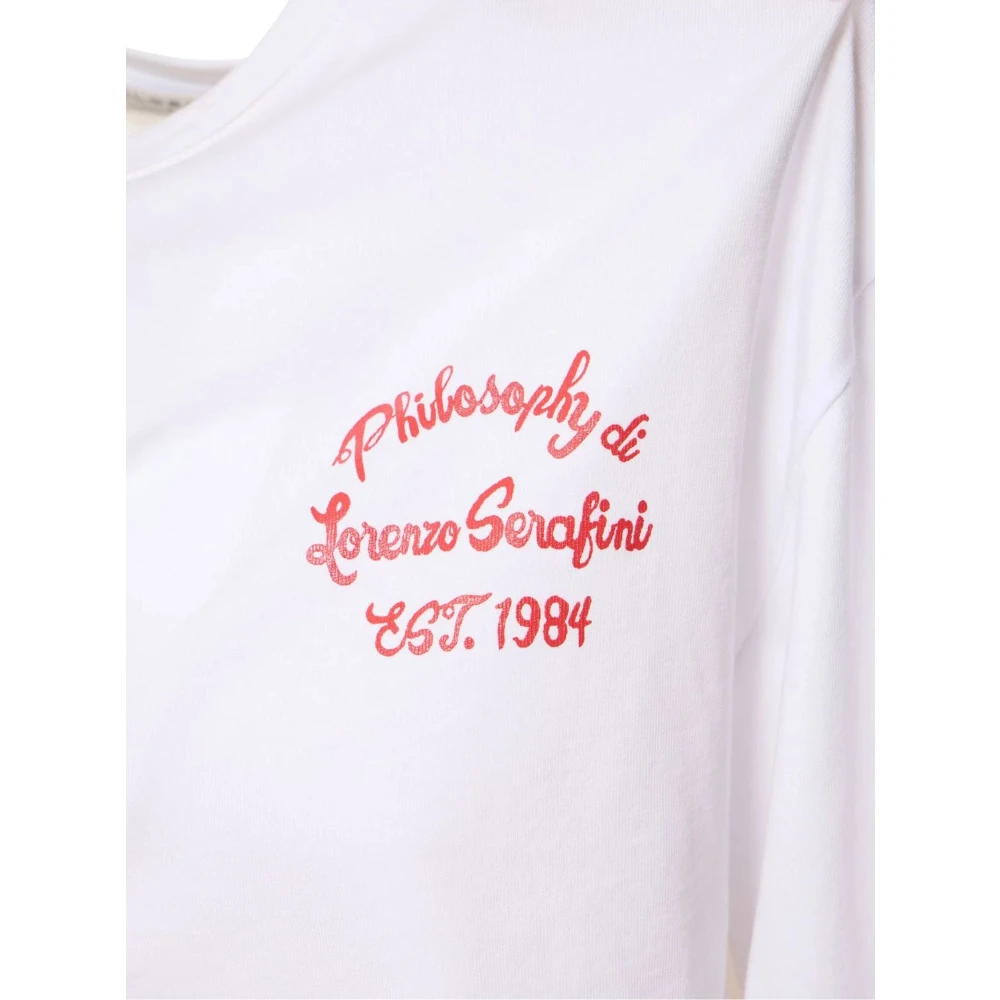 Philosophy di Lorenzo Serafini Witte Katoenen T-shirt met Logo Print White Dames