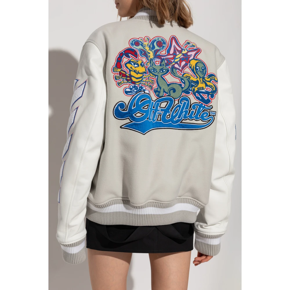 Off White Jas met logo Gray Dames